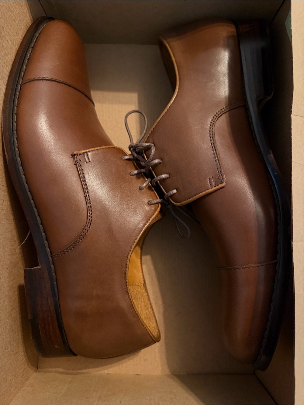 J. Crew Chestnut Brown Leather Derby Shoes